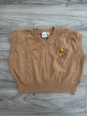 The Simpsons V-Neck Sweater Vest w/ a small embroidered Lisa Simpson patch, sz M